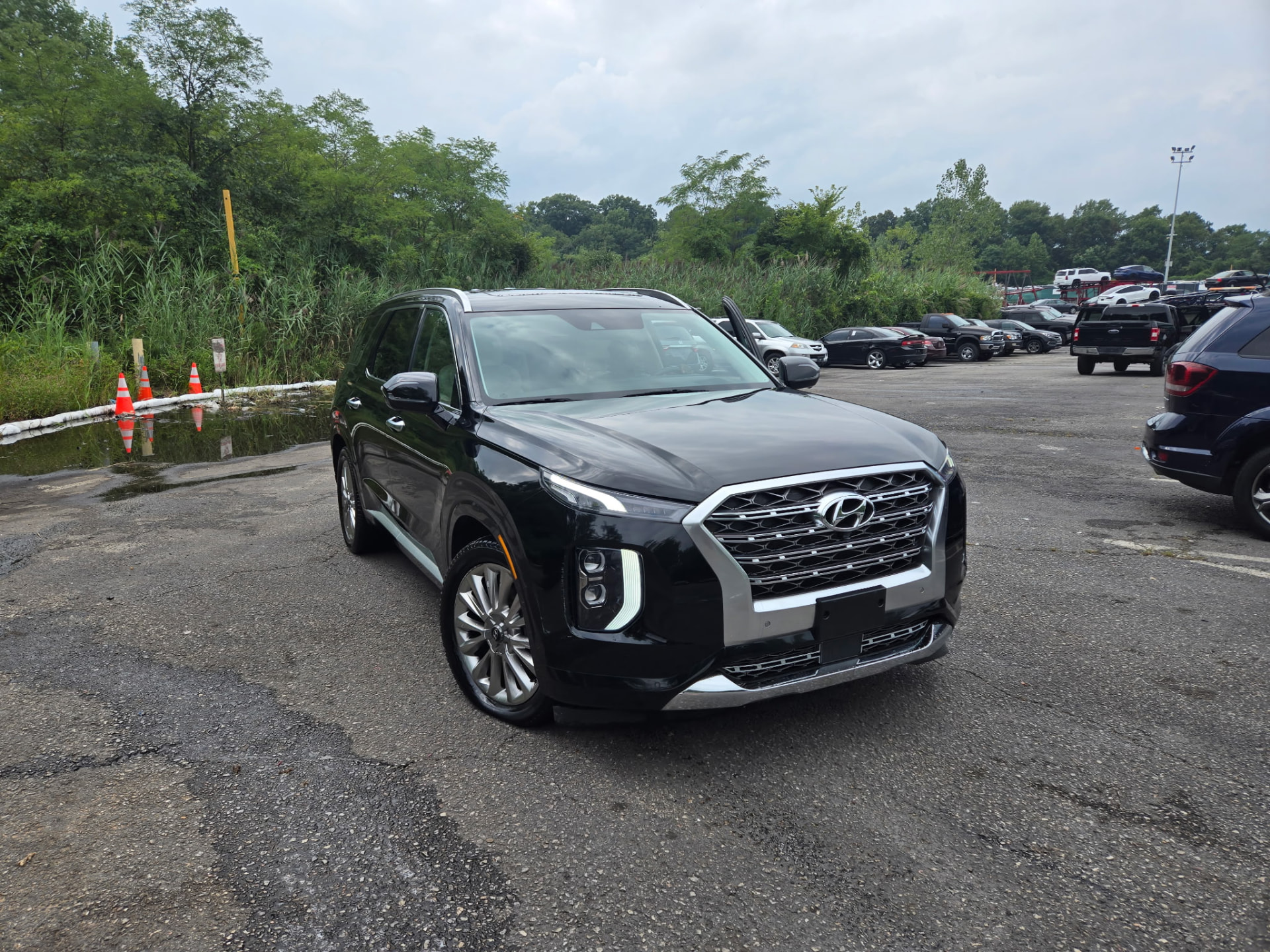 Black Hyundai Palisade SUV detailed and glossy after a GBS mobile wash in Maryland